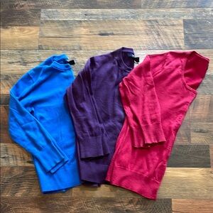 Women's Sweater Trio - Blue, Purple, and Red